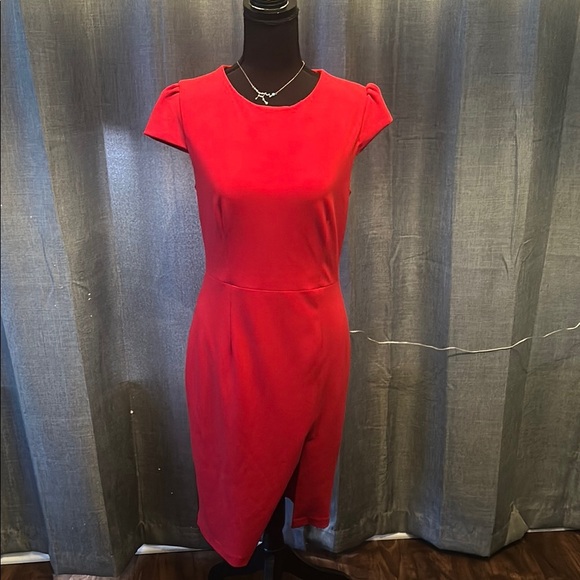 Betsey Johnson Red Asymmetrical Sheath Dress - Picture 1 of 4